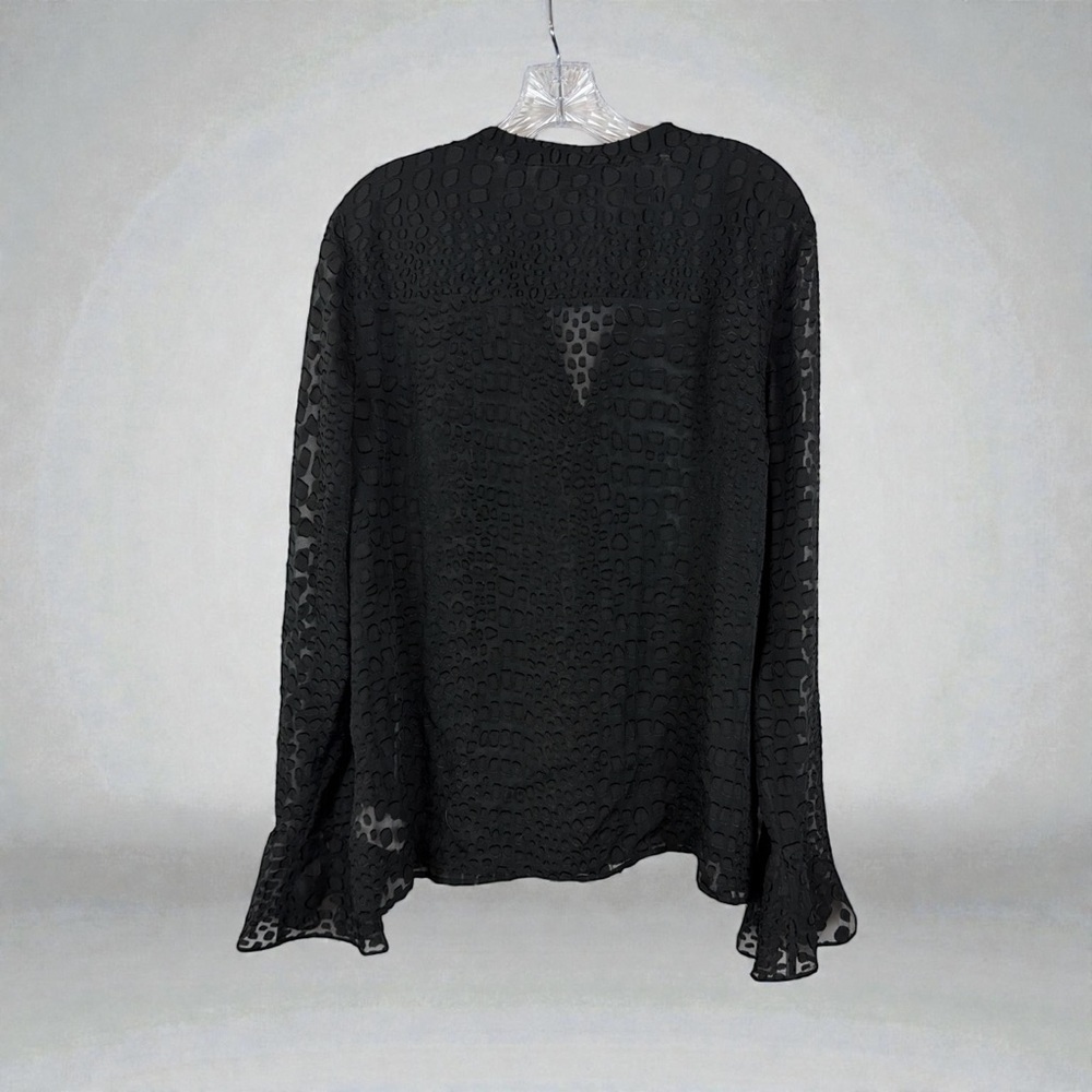PAIGE Black Lace Button-Up Blouse - Picture 3 of 4